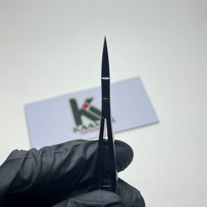 Ciseaux droits à ressort noir mat de qualité supérieure pour sourcils, cuticules et peaux mortes, marque privée, vente en gros - Product Image 4