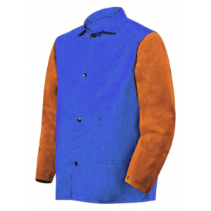 Veste de travail en cuir de vachette de qualité supérieure, tissu en coton, veste de soudeur industrielle, veste de sécurité pour travaux lourds - Product Image 2