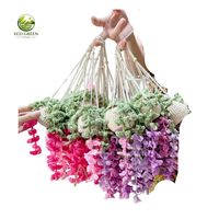 Panier suspendu en coton écologique fait main au crochet, motif traditionnel, fleurs en relief, couleurs personnalisables, ornement mural, jardinière