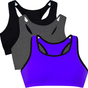 Women's Sports Bra Pack Black Gray <b>Red</b> <b>High</b> Support Quick Dry Workout Yoga <b>Top</b> - Product Image 3