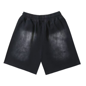 Shorts pour hommes For Records 100% coton avec cordon de serrage, style urbain, couleur unie, taille mi-haute, respirant, écologique, tendance - Product Image 2