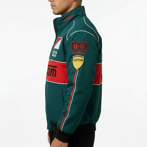 แจ็คเก็ตไซส์ใหญ่ ปรับแต่งลายปักได้ รับผลิตตามแบบ (OEM) แจ็คเก็ตบอมเบอร์ลำลองสำหรับผู้ชาย ใส่ในฤดูหนาว ขี่มอเตอร์ไซค์ สไตล์สตรีทแวร์ - Product Image 3