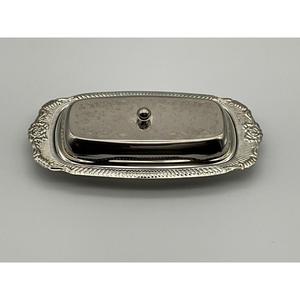 Beurrier classique en acier inoxydable avec couvercle et poignée, style vintage, en métal, pour table de cuisine, couleur argent - Product Image 2