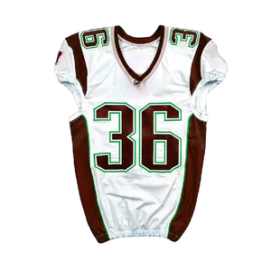 IMPROVEMENTS SPORTS <b>Mens</b> American Football Jersey <b>White</b> Maroon Green 36 V-Neck Sleeveless Mesh Plus Size Moisture Wicking - Product Image 5