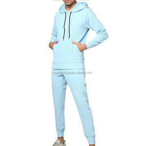 Survêtement d'hiver moderne en molleton doux avec cordon de serrage, 100 % coton, respirant, tendance, à capuche, style streetwear - Product Image 1