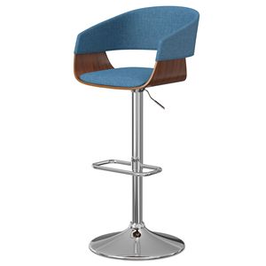 Sgabello da Bar girevole regolabile in blu - Product Image 1