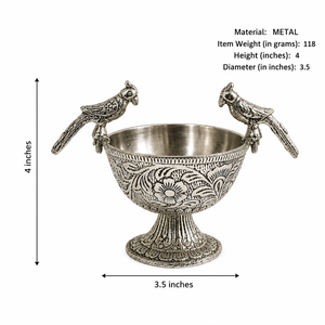 Cuenco Urli de Metal Plateado Antiguo Hecho a Mano en India, Maceta Decorativa Flotante para Flores, Centro de Mesa para Sala de Estar - Product Image 5
