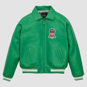 Collection Hiver 2026 – Blouson en Cuir Avirex Personnalisable pour Homme – Style High Street avec Col Montant et Fermeture Éclair - Product Image 1