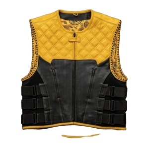 Chaleco de Motociclista de Cuero Genuino Hecho a Mano, Diseñado para Motociclistas que Buscan Resistencia Duradera, Diseño Clásico y Uso Cómodo - Product Image 1