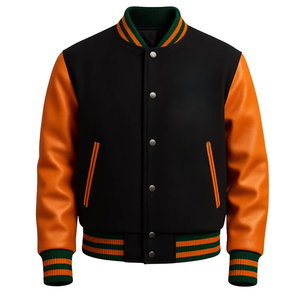 Chaqueta Bomber Universitaria de Tallas Grandes para Hombre, Chaquetas de Invierno Personalizadas con Cuello Alto y Estilo Letterman, Venta al por Mayor - Product Image 4