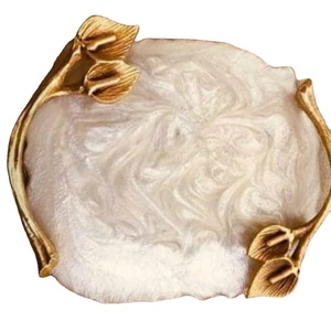 Bandeja para servir con asas Bandeja decorativa Mesa de centro Bandeja acrílica para desayuno Mesa de comida de té Encimera de tocador otomana - Product Image 1