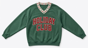 Women Holiday V Neck Sweatshirt Christmas Graphic <b>Long</b> <b>Sleeve</b> <b>Top</b> Casual Festive Winter Pullover Casual Knitted <b>Top</b> - Product Image 6