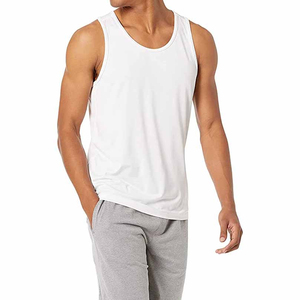 Factory Rate Custom Logo Casual Knitted Muscle Fit Plain Tank <b>Tops</b> Sleeveless Quick Dry Breathable Polyester/Cotton Tank <b>Top</b> - Product Image 3