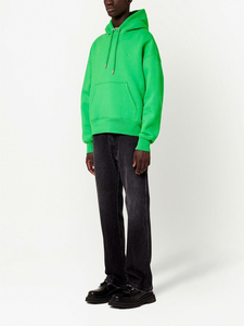 Sweat-shirt à capuche pour homme, coupe classique, vert uni, 100% coton biologique, molleton, style décontracté hiver, impression numérique, écologique - Product Image 3