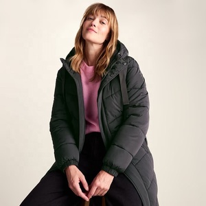 <b>Women's</b> Long Hooded <b>Down</b> <b>Coat</b> Waterproof Zipper Closure Polyester Filling Winter Jacket - Product Image 4