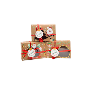OEM Custom Christmas Kraft <b>Gift</b> <b>Box</b> with Window Ribbon Eco Friendly Bakery <b>Cookie</b> Packaging Manufacturer - Product Image 4