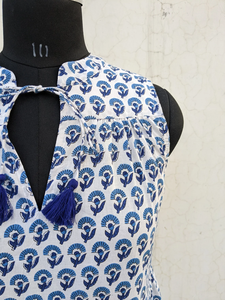 Vestido de Verano 100% Algodón para Mujer, Estampado a Mano, Vestido Maxi de Capas, Diseño Sólido, Sostenible para la Temporada de Otoño/Verano - Product Image 6