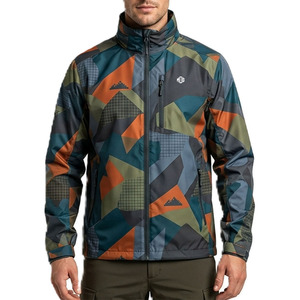 2026 Trendy Outdoor Custom Men Abstract Print Windbreaker <b>jacket</b> for men <b>Lightweight</b> Outdoor Zip Up Performance Outerwear OEM - Product Image 3