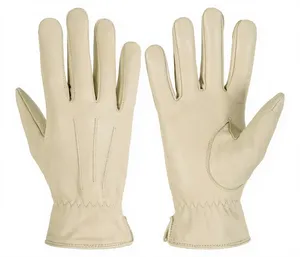 Gants en cuir de mouton longueur poignet, style uni, non doublés, respirants pour usage quotidien, printemps, automne et occasions décontractées - Product Image 6