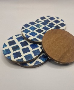 Modern Bone Inlay <b>Drink</b> <b>Coasters</b> Handmade Decorative Home Accent and Gift Set - Product Image 1