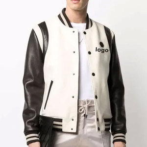 Econex Sports Men's Varsity Jacket Polyester/Cotton Fleece Windproof Solid Color <b>Covered</b> <b>Button</b> Closure Casual Winter Slim Fit - Product Image 1