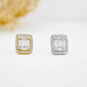 Envío Inmediato, Pendientes de Plata de Ley 925 con Moissanita Corte Esmeralda VVS, Estilo Hip Hop, Certificación IGI, Joyería Fina de Alta Gama - Product Image 6