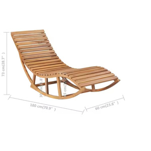 Tumbona Moderna Hecha de Madera de Teca Sólida, Acabado Natural Duradero de Alta Calidad para Uso en Exteriores y Patios - Product Image 6