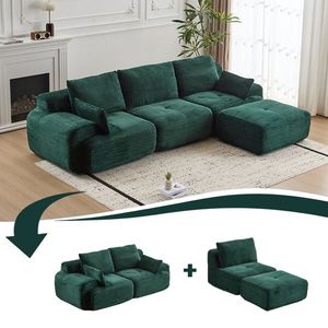 Modern Cloud Modular Sectional Sofa Large Memory Foam Compressed Couch for Living Room Pet Friendly Corduroy Fabric - Product Image 2