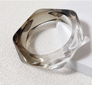 Handmade Resin <b>Bangle</b> <b>Bracelet</b> Gold Leaf Design Luxury Elegant Cuff for Special Occasions Multi-colors Unisex Customized Size - Product Image 1