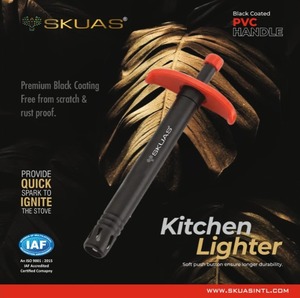 Premium Stainless Steel Handle Black Coated Long Kitchen <b>Gas</b> Lighter Stove Companion Manual <b>Ignition</b> Food Safe Unlimited SL3 - Product Image 2