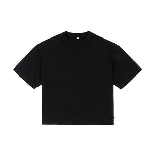 T-shirt à manches longues en coton épais pour homme, coupe oversize et courte, effet vieilli, personnalisable avec impression photo, style streetwear TITAN TREAD WEAR - Product Image 6