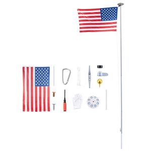 Kit de mât de drapeau sectionnel robuste de 25 pieds avec 136 LED solaires pour extérieur, en aluminium - Product Image 1
