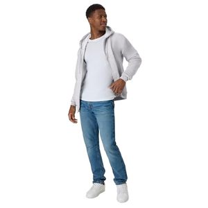 Sudadera con capucha para hombre con cremallera completa, de forro polar ecológico, talla grande, de felpa francesa, para otoño - Product Image 1