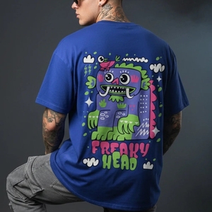 เสื้อยืดคอตตอนหนาน้ำหนักมากทรงโอเวอร์ไซส์สำหรับผู้ชาย ลายยาแก้ไอสุดฮิตประจำฤดูร้อนปี 2026 ขายส่ง - Product Image 4