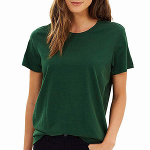Camiseta de Mujer al por Mayor de Alta Calidad, Color Sólido, Transpirable, Ligera, 100% Algodón - Product Image 1