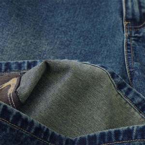 Nouveauté 2026 – Short en jean droit taille haute pour homme, 100 % coton, motif étoile vieilli, méthode de tissage non tissé, haute qualité - Product Image 4