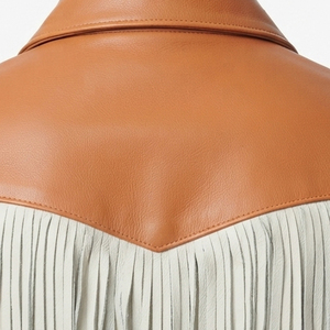 Men Front Zip Leather Fringe <b>Jacket</b> Mens Turn-Down-Collar Leather Fringed <b>Jackets</b> Men's Long Sleeve Leather Fringe <b>Jacket</b> - Product Image 4