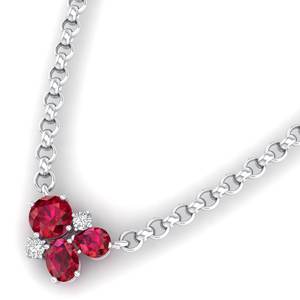 Pendentifs REYES Nouveau Style en Argent Sterling 925 avec Moissanite pour Femme, Pendentifs Breloques en Or 14K 18K avec Pierre Précieuse Rubis Rouge, Bijoux Tendance - Product Image 2