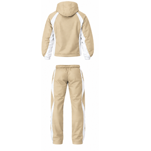 Conjunto Deportivo Personalizado con Capucha Blanca, Chaqueta con Cierre Completo, Pantalones de Pierna Recta, Ropa Deportiva de Entrenamiento, Uniforme de Dos Piezas - Product Image 2