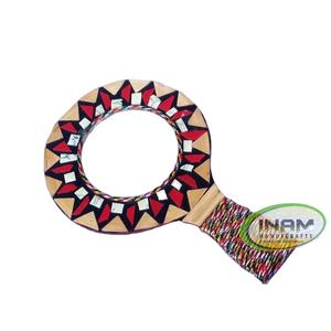 Miroir de maquillage antique en bois magnifiquement fait à la main par INAM HANDICRAFTS pour les cosmétiques - Product Image 1