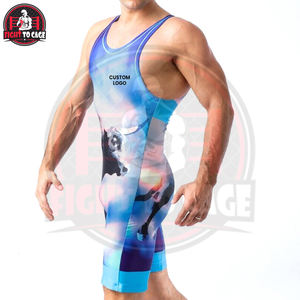 Combinaisons de lutte imprimées en Spandex et Polyester, directement de l'usine, vêtements d'arts martiaux avec col rond, équipement sportif léger - Product Image 6