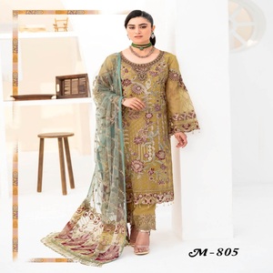 Vestidos Pakistaníes al por Mayor, Originales de Marca, Trajes de Organza de 3 Piezas para Mujer, Kurti Largo, Ropa de Fiesta, Diseño Étnico Moderno - Product Image 6