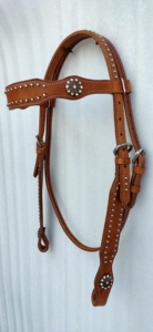 Genuine Leather Western Horse Bridle <b>Rope</b> Halter High Quality Wholesale Price Equestrian Hand-Tooled Customizable Tack Set - Product Image 2