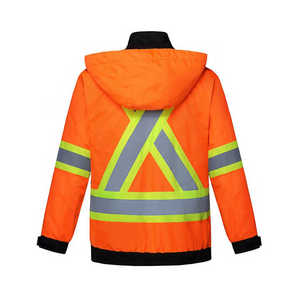 Veste de travail d'hiver haute visibilité réfléchissante en polyamide certifiée GS EN ASTM, couleurs et tailles personnalisées - Product Image 5