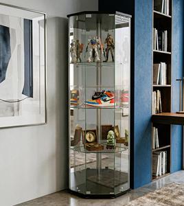 TMG-G169 Moderno Mueble Esquinero de Vidrio Templado Personalizable, Vitrina Alta, Mueble de Almacenamiento para Sala de Estar o Entrada - Product Image 4