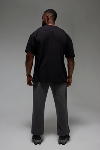 Wholesale <b>Vintage</b> Jersey Men's T-Shirts Oversized 100% Cotton 200gsm Loose Fit Long Length O Neck Hip Hop Streetwear USA <b>Tee</b> - Product Image 3