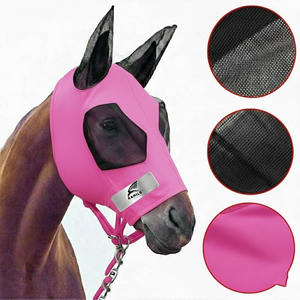 Masque anti-mouches pour chevaux, best-seller, protection UV, confortable, avec oreilles, respirant, élastique, avec couvre-yeux en maille - Product Image 5