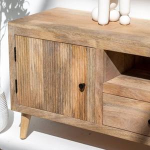 Mueble para TV Vandana Lunaris Stellar con Puertas de Listones de Madera, Consola de Entretenimiento Moderna de Madera Sólida - Product Image 5