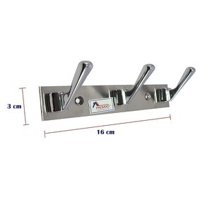 PROMIXO Stainless Steel Triple <b>Hook</b> <b>Wall</b> Mounted Heavy Duty Coat Rack Rust Resistant Modern Design 3 <b>Hooks</b> for Clothing Storage - Product Image 2