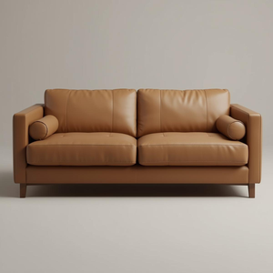 โซฟาหนังวัวหุ้มเบาะสไตล์โมเดิร์นระดับไฮเอนด์ พร้อมหมอนตกแต่ง สำหรับเฟอร์นิเจอร์ห้องนั่งเล่นสุดหรู - Product Image 1